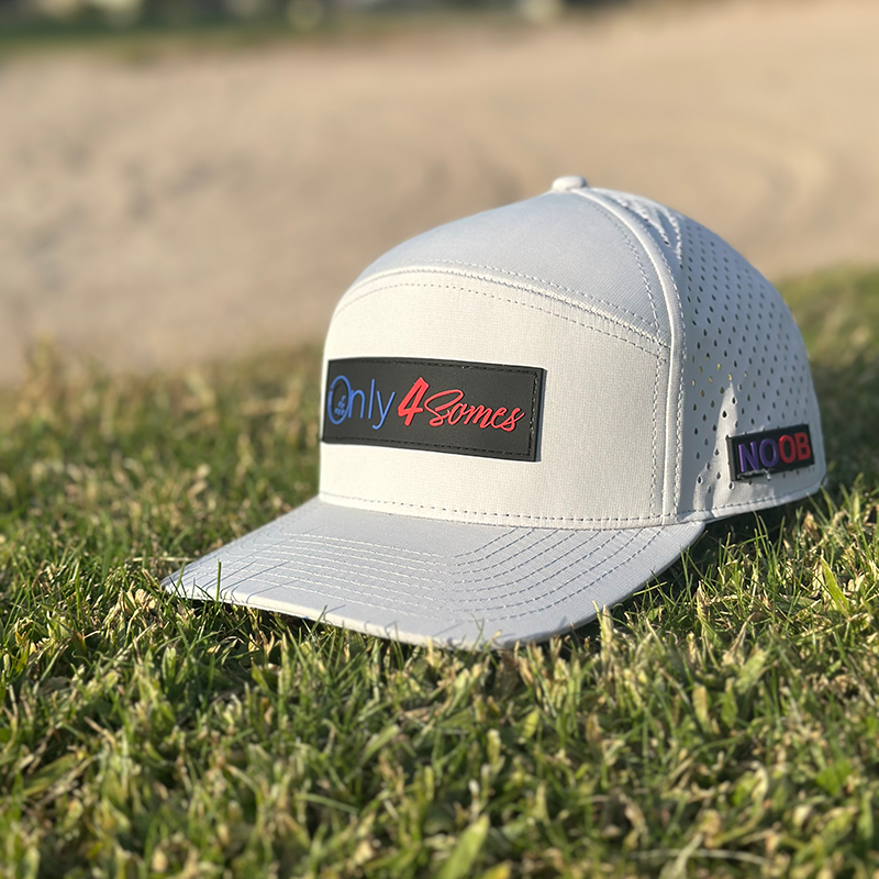 Stylish grey waterproof golf hat from the HydroDri series with a wide brim for sun and rain protection on the course.